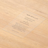 エレガントなモダンウェディング アクリル招待状 (レイダウン)