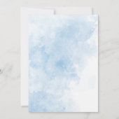 エレガントなモダンウォーターカラーブルーフラワーベビーショウ 招待状 (裏面)