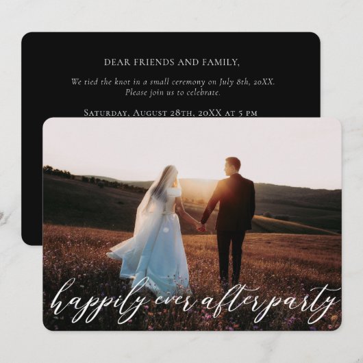 エレガントなモダンカリグラフィーエロープメントウェディング招待状 招待状 (正面/裏面)