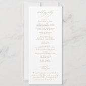 エレガントなモダンカリグラフィー ホワイト ウェディングプログラム (裏面)