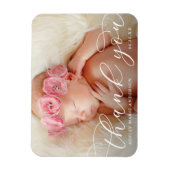 エレガントなモダンカリグラフィー 新生児 お礼 マグネット (縦)