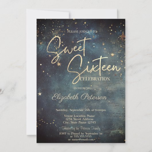 エレガントなモダンギャラクシースターズ ブルースイート16 招待状 (正面)
