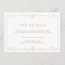 エレガントなモダンクラシックウェディングの詳細カード エンクロージャーカード