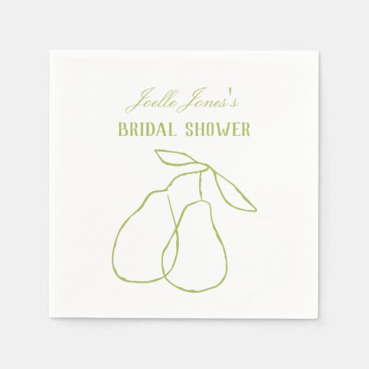 エレガントなモダングリーンのパーフェクトペア ブライダルシャワー スタンダードカクテルナプキン (正面)