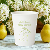 エレガントなモダングリーンのパーフェクトペア ブライダルシャワー 紙コップ