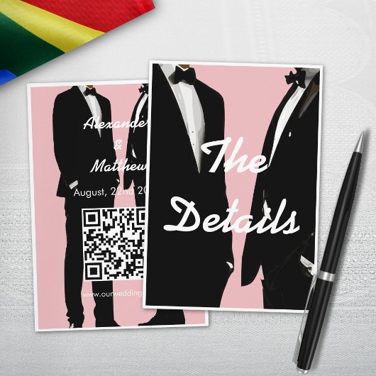 エレガントなモダンゲイウェディング エンクロージャーカード