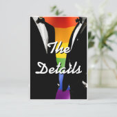 エレガントなモダンゲイウェディング レインボー エンクロージャーカード (スタンド正面)