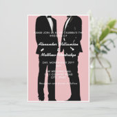 エレガントなモダンゲイウェディング 招待状 (スタンド正面)