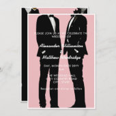 エレガントなモダンゲイウェディング 招待状 (正面/裏面)