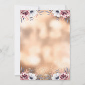 エレガントなモダンゴールドのコンフェッティとローズのスイート16 招待状 (裏面)