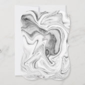 エレガントなモダンゴールドティアラ、シルバーマーブル招待状 招待状 (裏面)