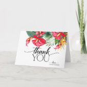 エレガントなモダンサマートロピカルフラワーリーフ サンキューカード (正面)