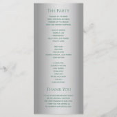 エレガントなモダンシルバーグリーンウェディング プログラム (裏面)