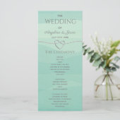 エレガントなモダンシルバーグリーンウェディング プログラム (スタンド正面)