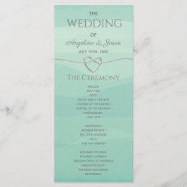 エレガントなモダンシルバーグリーンウェディング プログラム