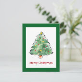 エレガントなモダンシンプルミニマルクリスマスツリー シーズンカード (スタンド正面)