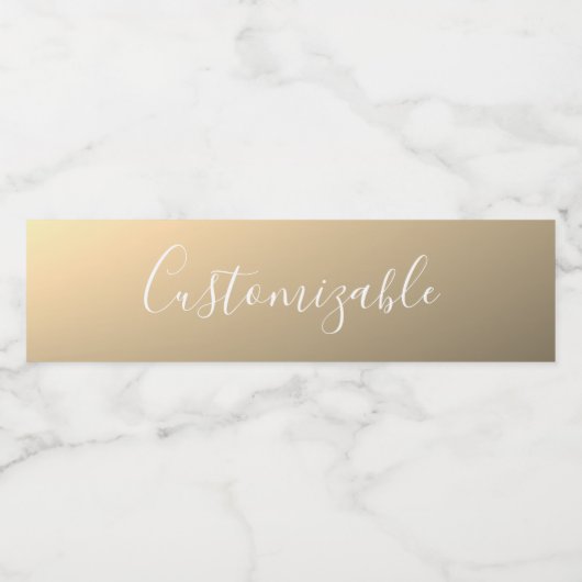 エレガントなモダンスクリプトのイニシャルまたは単語 | ゴールド ペットボトルラベル (シングルラベル)