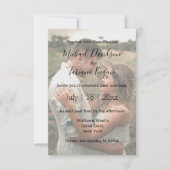 エレガントなモダンスクリプトのフェード写真 ウェディング 招待状 (正面)