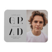 エレガントなモダンスクリプトの卒業発表 マグネット (横)