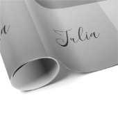 エレガントなモダンスクリプト編集可能ブラックテキストライティング ラッピングペーパー (ロールコーナー)