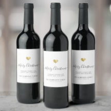 エレガントなモダンスクリプト ゴールドハート メリークリスマス