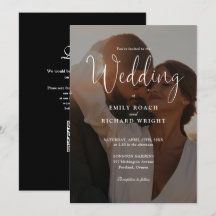 エレガントなモダンスクリプトQRコード写真ウェディング