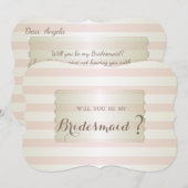 エレガントなモダンストライプのブライズメイドカード 招待状 (正面/裏面)