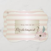 エレガントなモダンストライプ花のウェディングパーティーカード 招待状 (正面/裏面)