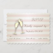 エレガントなモダンストライプ、ガラス製の結婚式出欠確認カード 招待状 (正面)