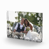 エレガントなモダンスノーフレークパターン結婚式写真 フォトブロック (右)