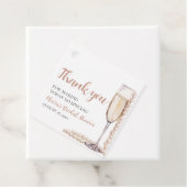 エレガントなモダンパールとプロセッコのブライダルシャワー フェイバータグ (インサイチュ)