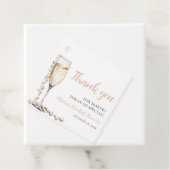 エレガントなモダンパールとプロセッコの結婚前お祝い フェイバータグ (インサイチュ)