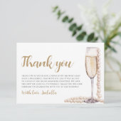 エレガントなモダンパールとプロセッコの結婚前お茶会 サンキューカード (スタンド正面)