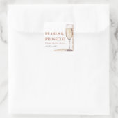 エレガントなモダンパールとプロセッコ ブライダルシャワー スクエアシール (バッグ)