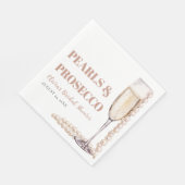 エレガントなモダンパールとプロセッコ ブライダルシャワー スタンダードランチョンナプキン (角)