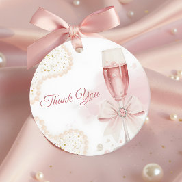 エレガントなモダンパール&プロセッコ ブライダルシャワーのお祝い フェイバータグ