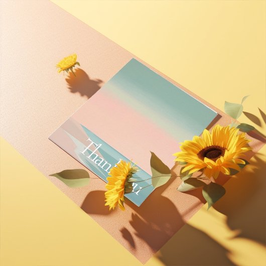 エレガントなモダンビーチ サンキューカード