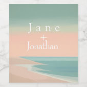 エレガントなモダンビーチ ワインラベル (シングルラベル)