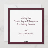 エレガントなモダンピース ゴールドスターホリデーカード シーズンカード (裏面)