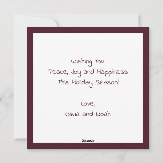 エレガントなモダンピース ゴールドスターホリデーカード シーズンカード (裏面)