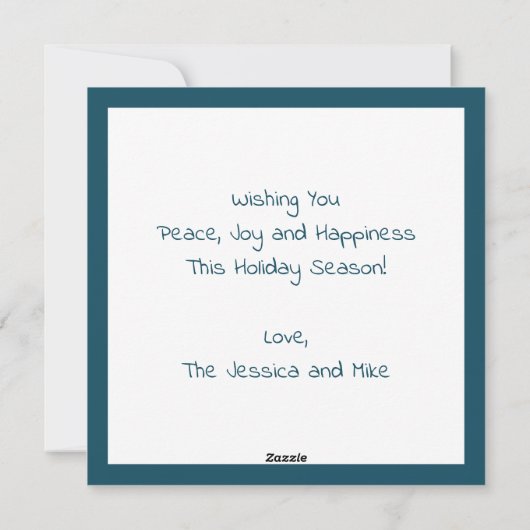 エレガントなモダンピース ゴールドスターホリデーカード シーズンカード (裏面)