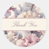 エレガントなモダンブラッシュピンクの花の感謝のお礼 ラウンドシール (正面)