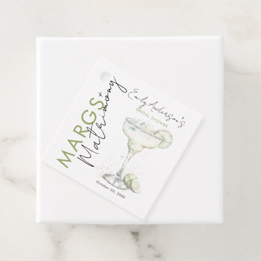 エレガントなモダンマルグとマトリモニー ブライダルシャワー フェイバータグ (インサイチュ)