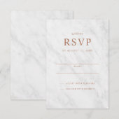 エレガントなモダンマーブルローズゴールドの結婚式出欠確認カード 招待状 (正面/裏面)