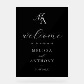 エレガントなモダンミニマルウェディングウェルカム アクリルサイン (正面)