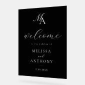 エレガントなモダンミニマルウェディングウェルカム アクリルサイン (傾斜)