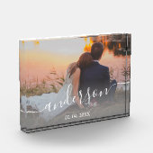 エレガントなモダンミニマルカスタムファミリー写真 フォトブロック (左)