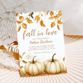 エレガントなモダンラスティックオータム ブライダルシャワー 招待状