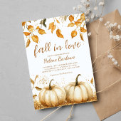 エレガントなモダンラスティックオータム ブライダルシャワー 招待状