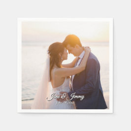 エレガントなモダンロマンティックウェディング招待テーマ スタンダードカクテルナプキン